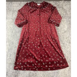 Anthony Richards Womens M Flowers Muumuu House Dress Lounge Pocket Pearl Snap